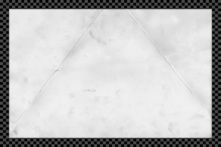 PSD weiße gefaltete papiertextur auf durchsichtigem hintergrund
