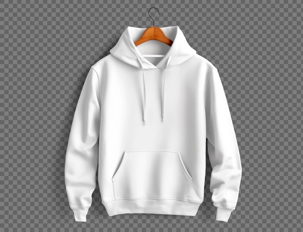 Weiße Hoodie-Mockup auf einem Hänger