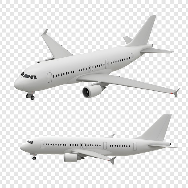 Weiße Passagierflugzeuge im Flug