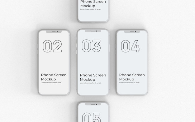 Weiße Smartphone-Modell-Draufsicht