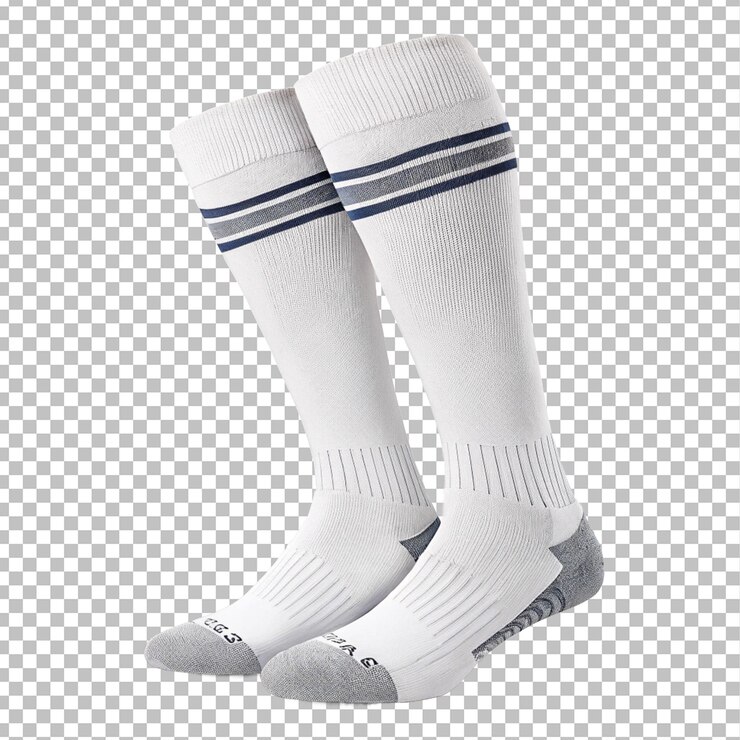 Weiße Sportsocken mit blauen Streifen Sportbekleidung Mode