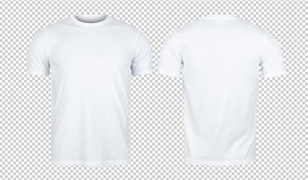 Weiße T-Shirts Modellfront und -rückseite