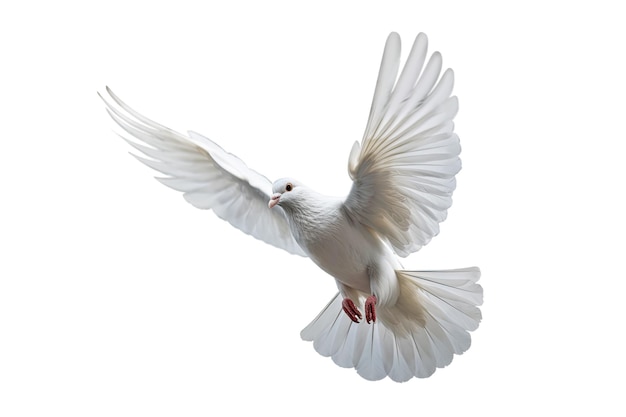 PSD weiße taube fliegt auf transparenter psd-datei konzept des internationalen friedenstages generative ai