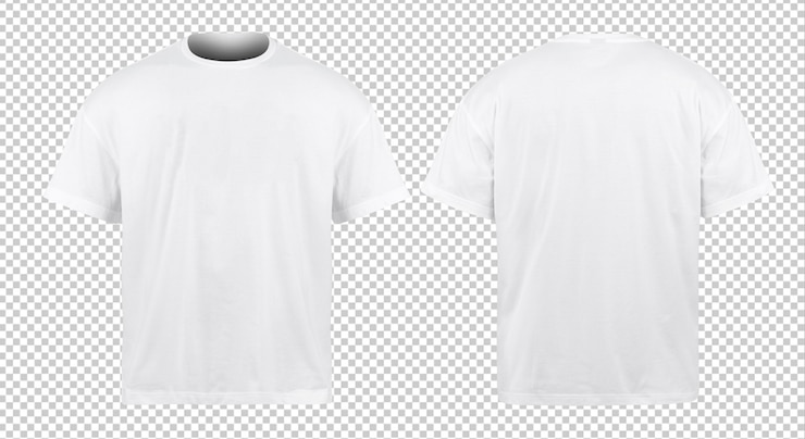 PSD weiße übergröße-t-shirts modellfront und -rückseite