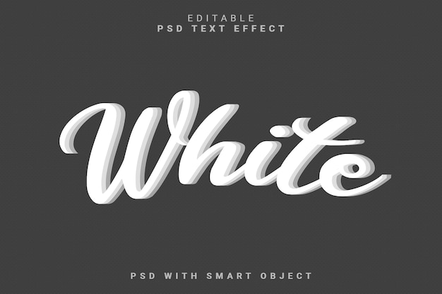 Weißer 3D-Text-Effekt