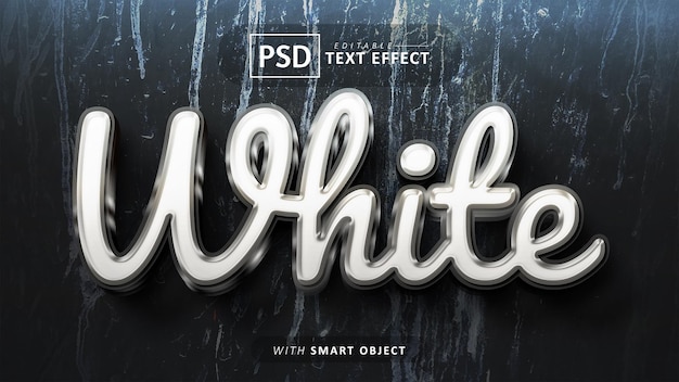 PSD weißer 3d-texteffekt editierbar