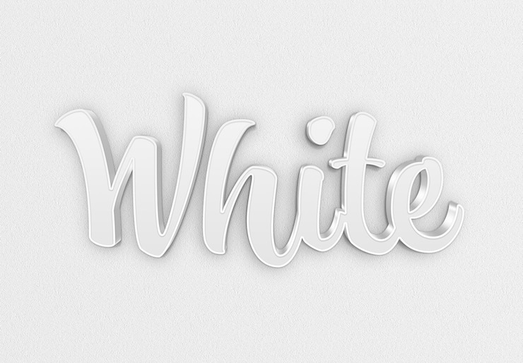 PSD weißer 3d-texteffekt mit schattenmodell