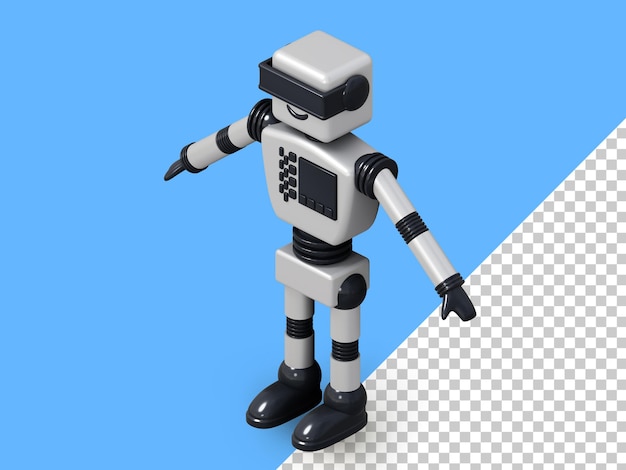 Weißer android-roboter 3d-rendering.