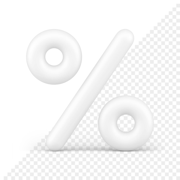 Weißer eleganter Prozent glänzender Ballonverkaufsrabatt Saisoneinkäufe realistisches 3D-Symbol
