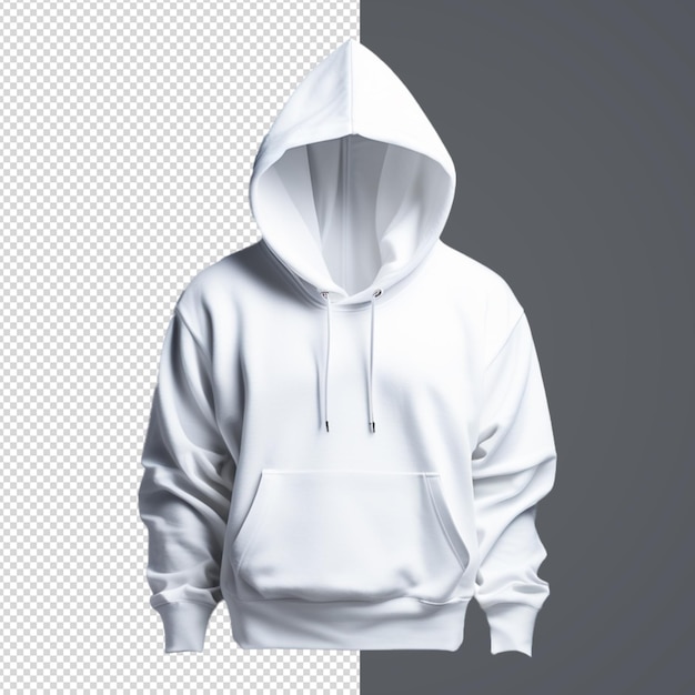 PSD weißer hoodie mit durchsichtigem hintergrund