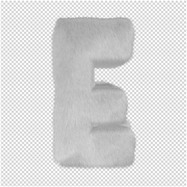 Weißer pelz buchstabe 3d-rendering