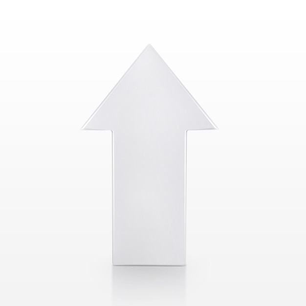 Weißer Pfeil 3D rendert transparenten Hintergrund
