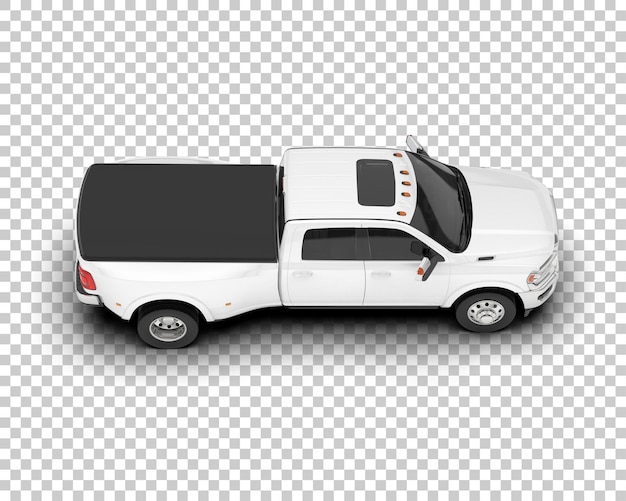 Weißer Pickup-Truck auf transparentem Hintergrund, 3D-Darstellung