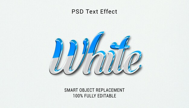 Weißer PSD 3D-Text bearbeitbarer Texteffekt