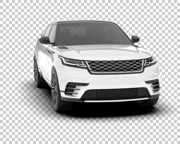 Weißer, realistischer SUV auf transparentem Hintergrund, 3D-Darstellung