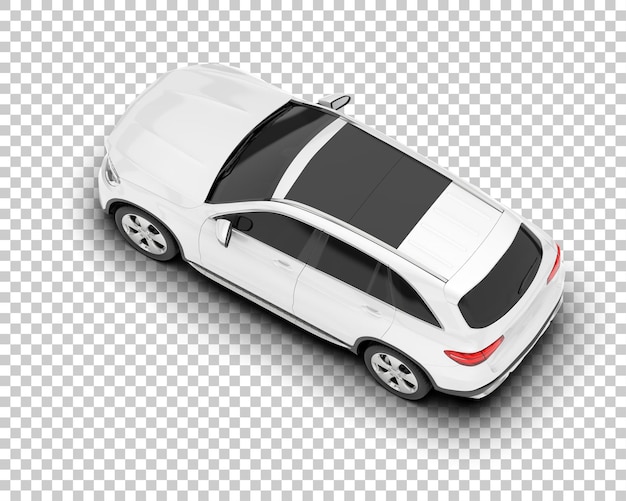 Weißer, realistischer SUV auf transparentem Hintergrund, 3D-Darstellung