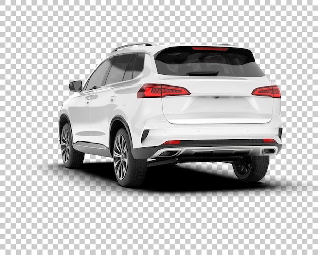 Weißer, realistischer SUV auf transparentem Hintergrund, 3D-Darstellung