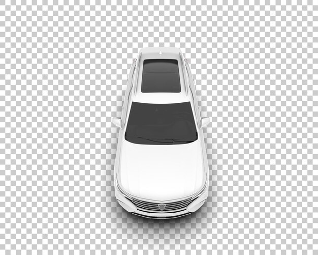 Weißer, realistischer SUV auf transparentem Hintergrund, 3D-Darstellung