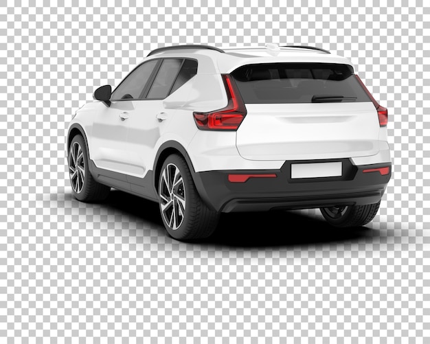 Weißer, realistischer SUV auf transparentem Hintergrund, 3D-Darstellung