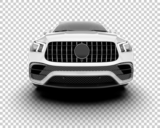 Weißer, realistischer SUV auf transparentem Hintergrund, 3D-Darstellung