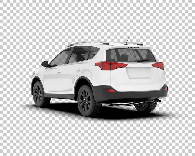 Weißer, realistischer SUV auf transparentem Hintergrund, 3D-Darstellung