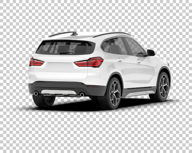 Weißer, realistischer SUV auf transparentem Hintergrund, 3D-Darstellung