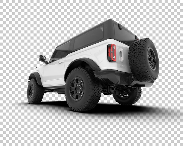 Weißer, realistischer SUV auf transparentem Hintergrund, 3D-Darstellung