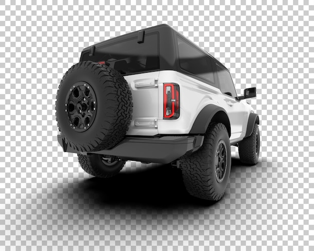 Weißer, realistischer SUV auf transparentem Hintergrund, 3D-Darstellung