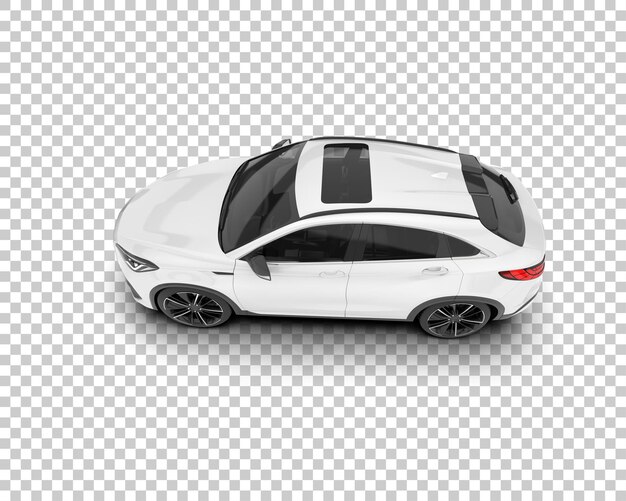 Weißer, realistischer SUV auf transparentem Hintergrund, 3D-Darstellung