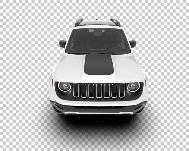 Weißer, realistischer SUV auf transparentem Hintergrund, 3D-Darstellung