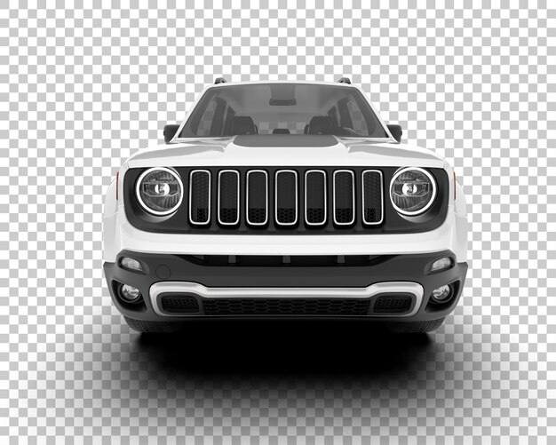 Weißer, realistischer SUV auf transparentem Hintergrund, 3D-Darstellung