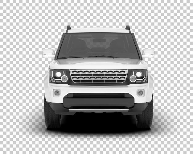 Weißer, realistischer SUV auf transparentem Hintergrund, 3D-Darstellung