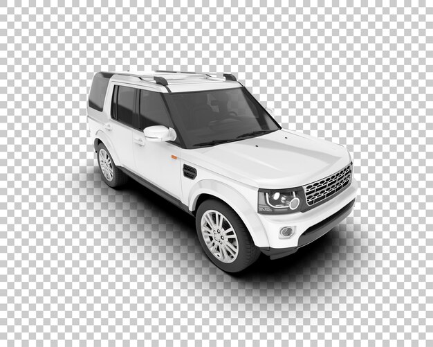 Weißer, realistischer SUV auf transparentem Hintergrund, 3D-Darstellung
