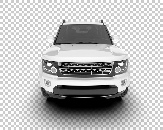 Weißer, realistischer SUV auf transparentem Hintergrund, 3D-Darstellung