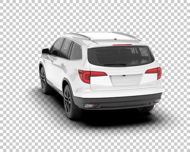 Weißer, realistischer SUV auf transparentem Hintergrund, 3D-Darstellung
