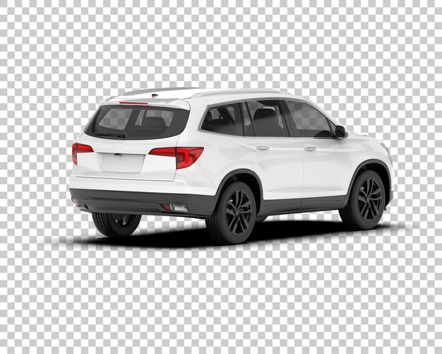 Weißer, realistischer SUV auf transparentem Hintergrund, 3D-Darstellung