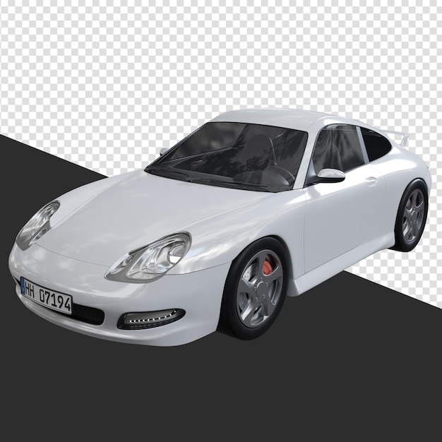 PSD weißer sportwagen 3d-rendering