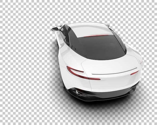 Weißer sportwagen auf transparentem hintergrund, 3d-darstellung