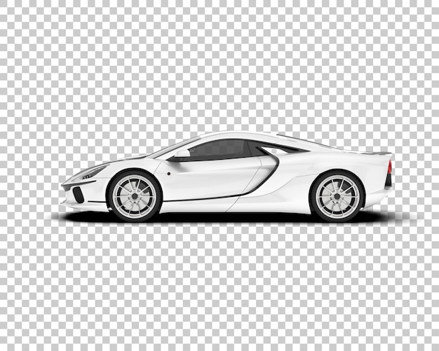 PSD weißer sportwagen auf transparentem hintergrund, 3d-darstellung