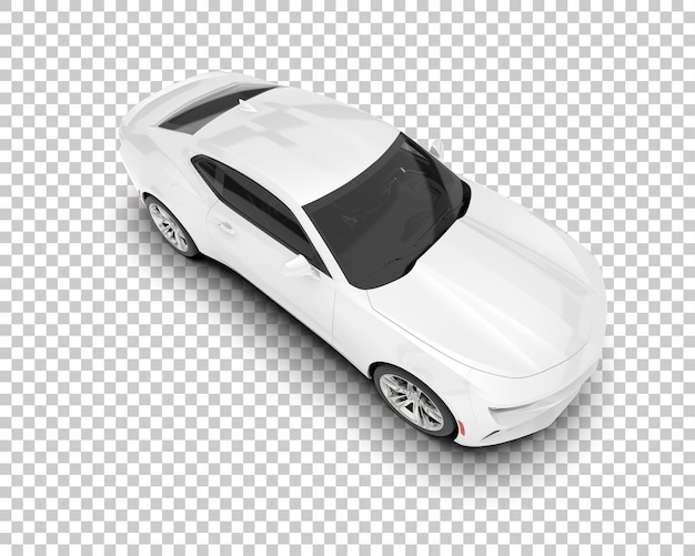 Weißer sportwagen auf transparentem hintergrund, 3d-darstellung