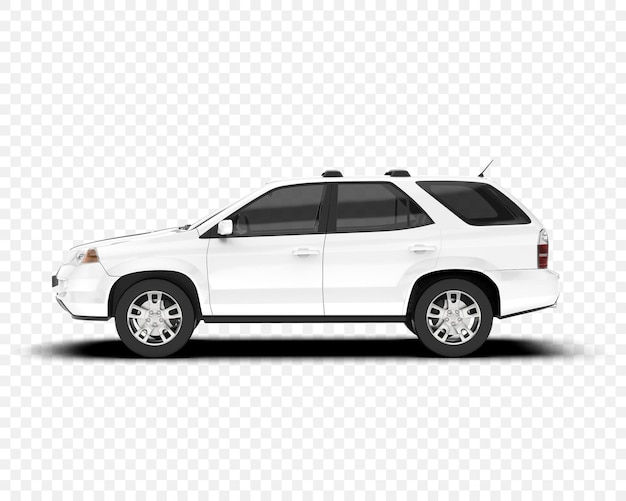 Weißer SUV seitlicher Blick