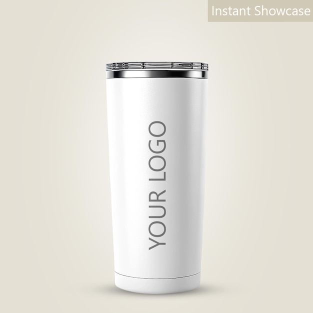 Weißer Tumbler mit Ihrem Logo-Mockup