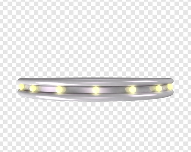 Weißes 3D-Podium mit LED
