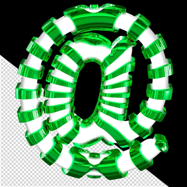 PSD weißes 3d-symbol mit grünen riemen