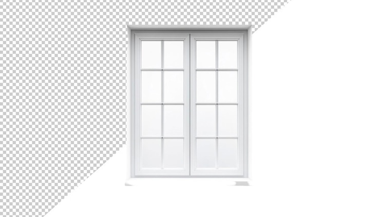 PSD weißes doppelfenster mit gitterfenstern