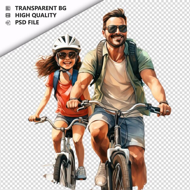 PSD weißes familienfahrrad ultra-realistischer stil weißer hintergrund