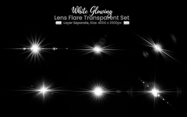 Weißes Lens Flare mit abstrakter Linsenlichtkollektion