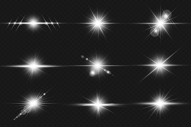Weißes Lens Flare mit realistischen Stilkollektionen