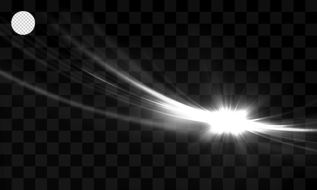Weißes Licht der Sonne scheint auf einen transparenten Hintergrund