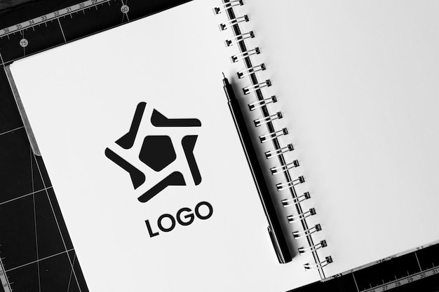 Weißes Notebook-Logo-Modell